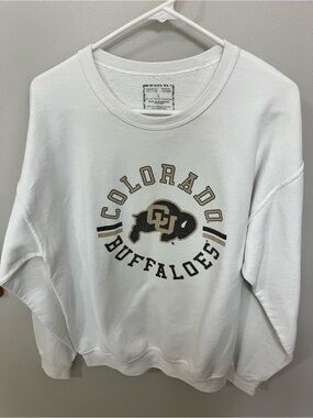 Colorado Buffaloes White Crewneck Sweatshirt